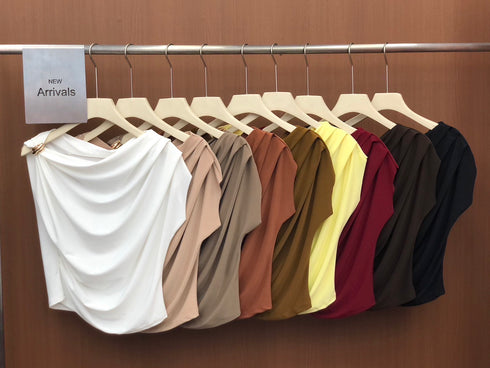 Wide Cowl Neck Design Top